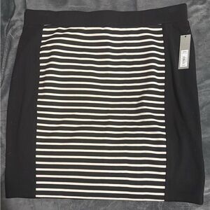 Apt. 9 Black and Cream Striped Pencil Skirt